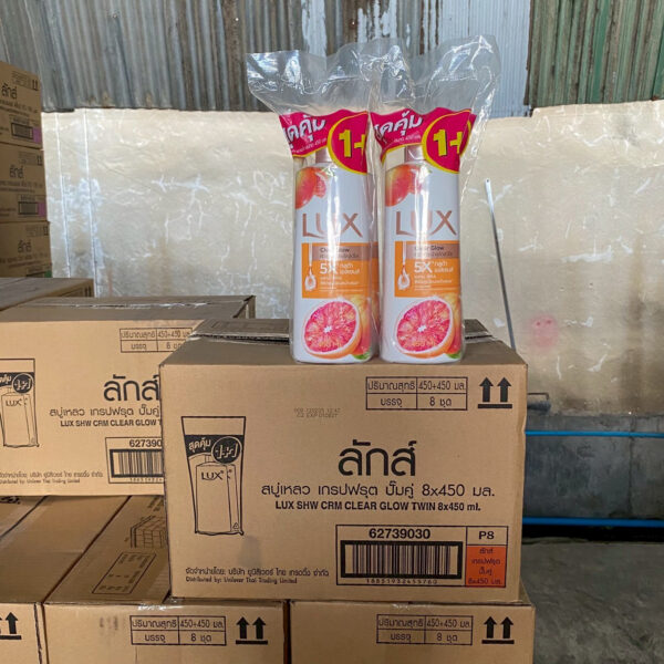 ลักษ์ อาบน้ำปั้มแพ๊คคู่ปั้มปั้ม 450 มล. เกรปฟรุต ส้ม