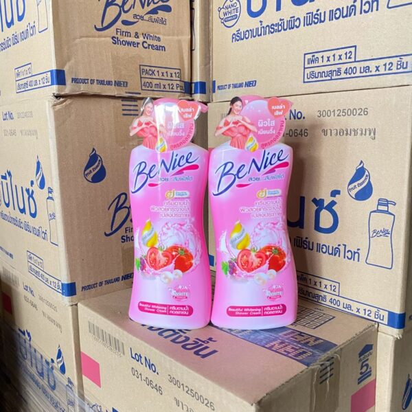 บีไนซ์ อาบน้ำปั้ม 400 มล. 5 สี  ชมพู