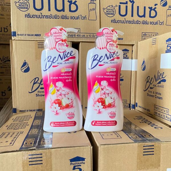 บีไนซ์ อาบน้ำปั้ม 400 มล. 5 สี ขาว