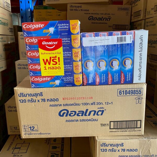 คอลเกต ยาสีฟัน 100 ก. ยอดนิยม เย็นซ่า ริ้วใส / รุ่นปกติ