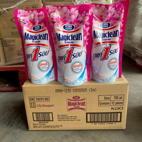 มาจิกคลีน ถูพื้นเติม 650 - 750 มล. (ลัง12ถุง)